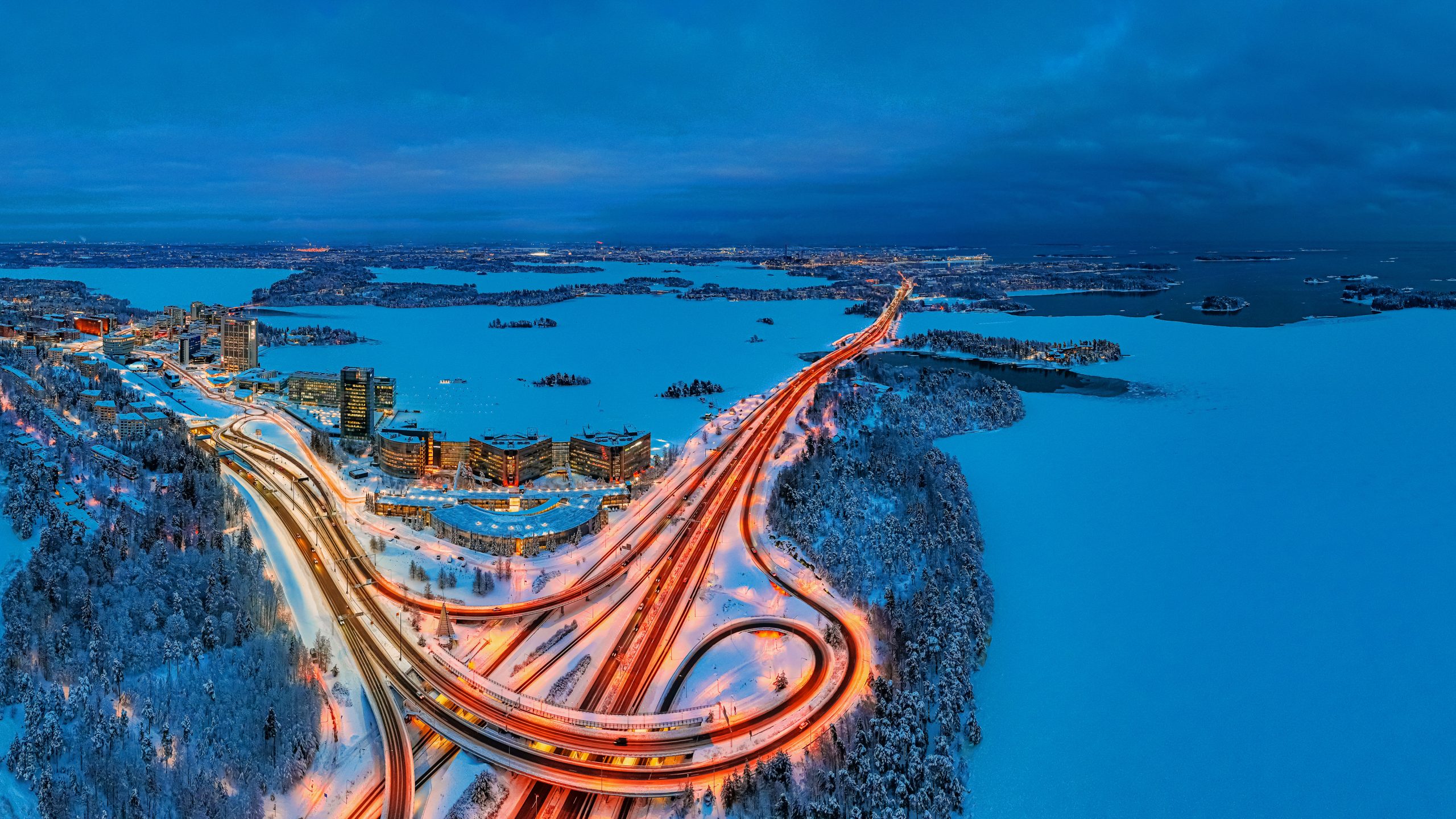 Helsinki skyline at dusk