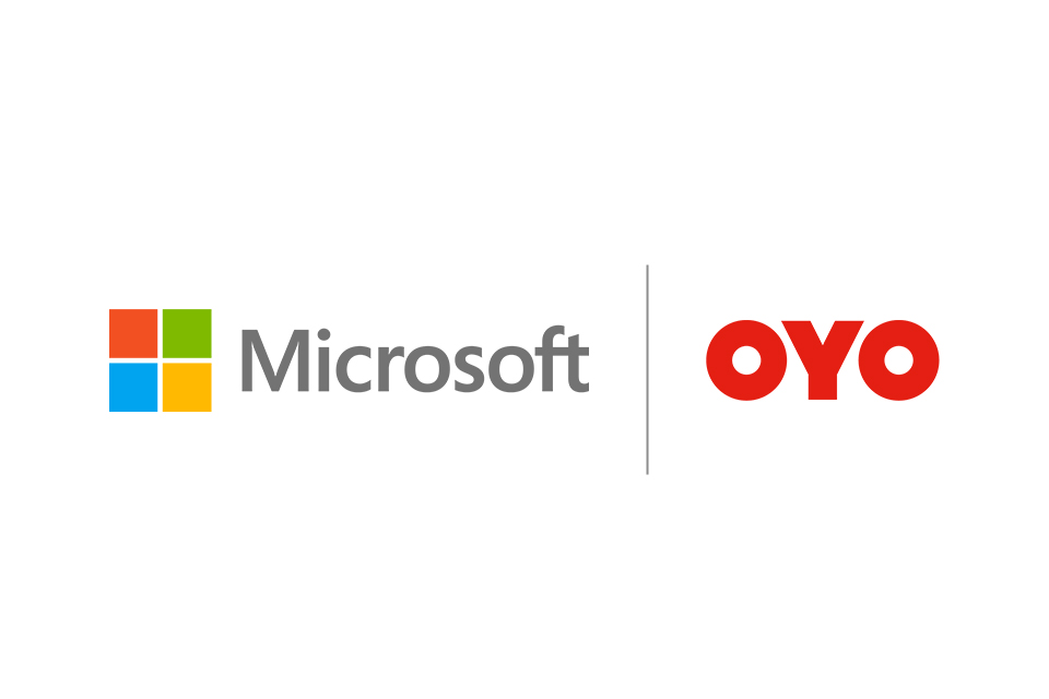 an image with logos of Microsoft and OYO