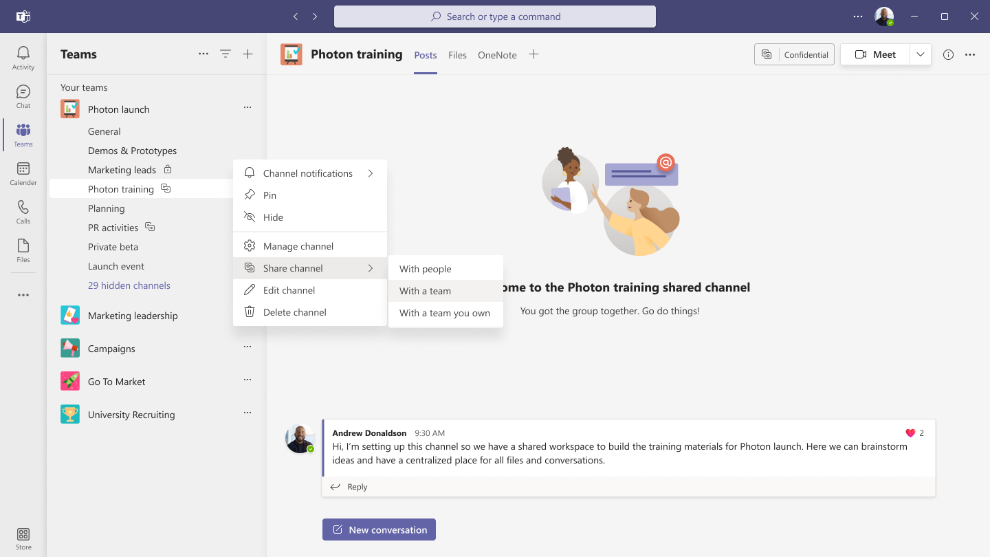 Анимированный скриншот новые возможности Microsoft Teams Connect