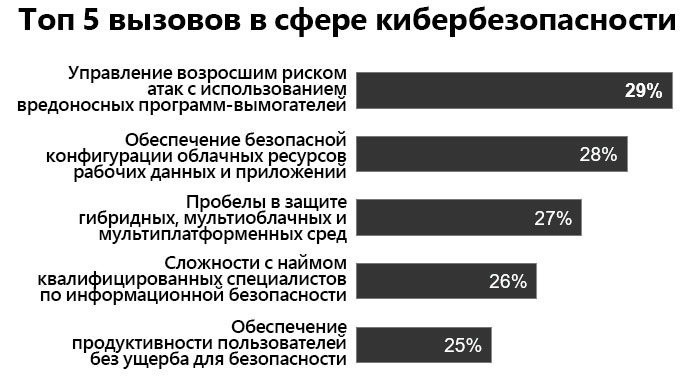 ГРАФИК Топ 5 вызовов в сфере кибербезопасности