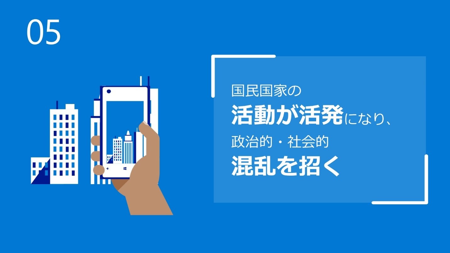 「国民国家の活動が活発になり、政治的・社会的混乱を招く」