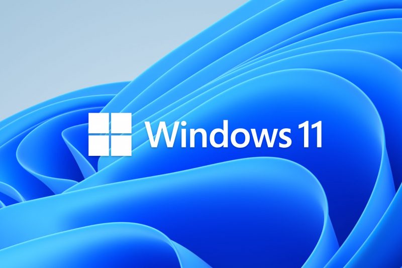 Screenshot of Windows 11 logo on a computer desktop background