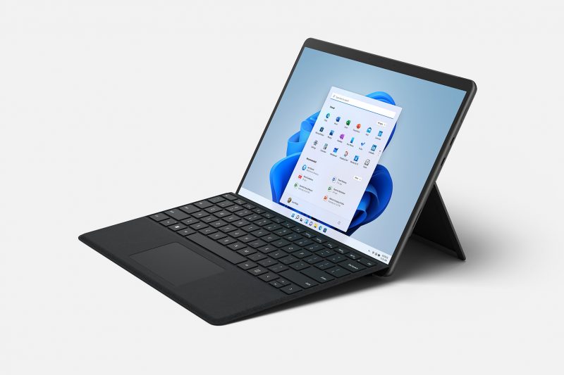 A black Surface Pro 8