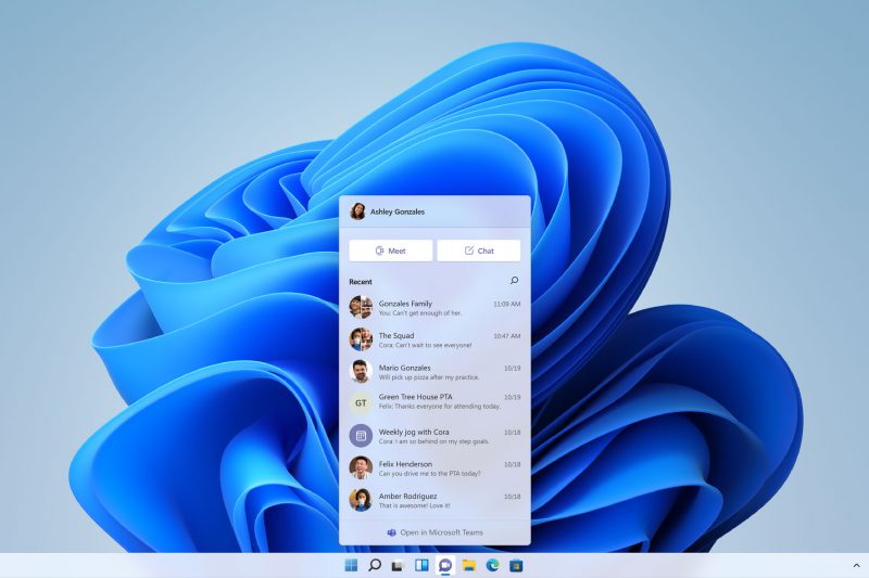 Windows 11 Chat from Teams Integration Screen