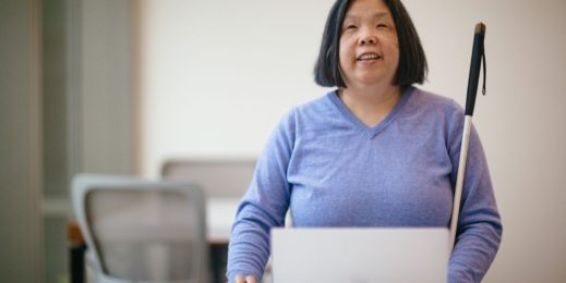 Anne Taylor works on the Microsoft Accessibility team, which strives to make products and services accessible for all customers.