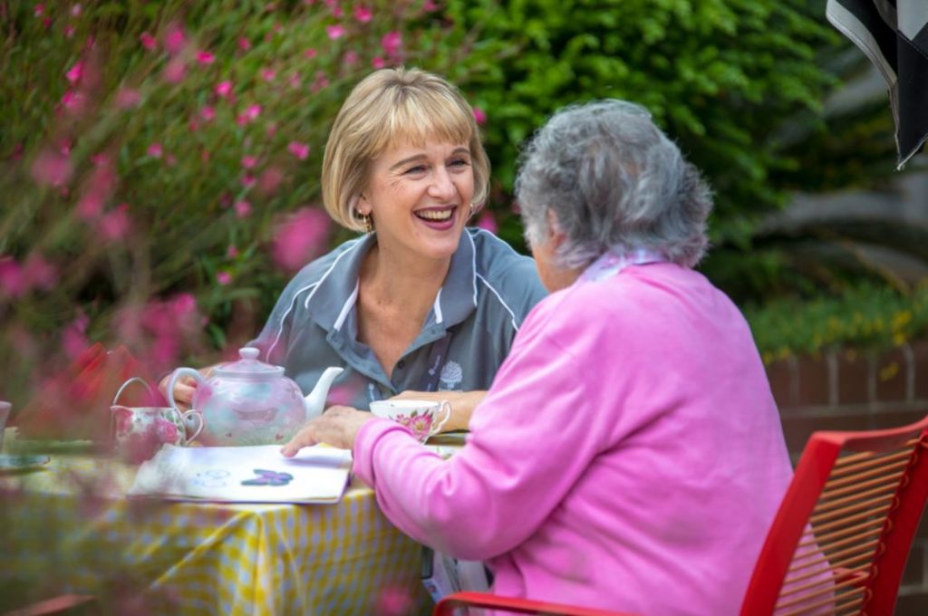 Aged care worker with the elderly