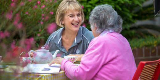 Aged care worker with the elderly