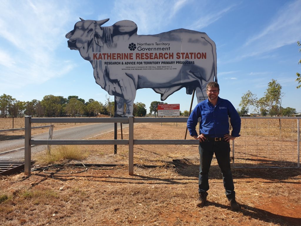 Founder and CEO of Smart Paddock stands infront of an agriculture research clinic