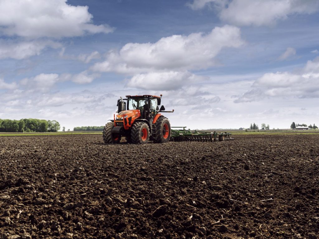 Kubota tractor on a field