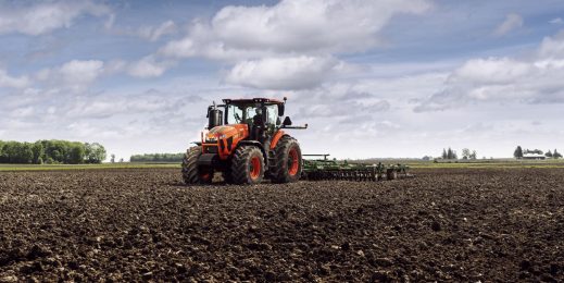 Kubota tractor on a field