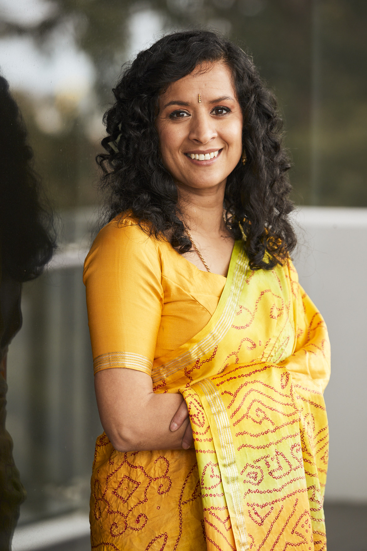 Sneha Rao, adult female, in a sari dress