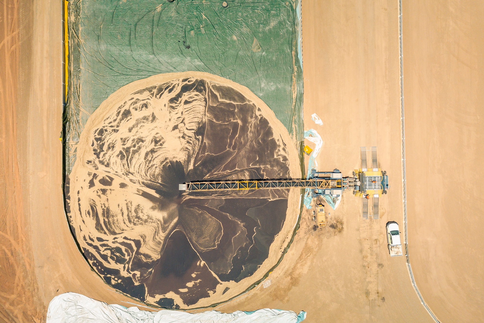 Birds eye view of a grain field