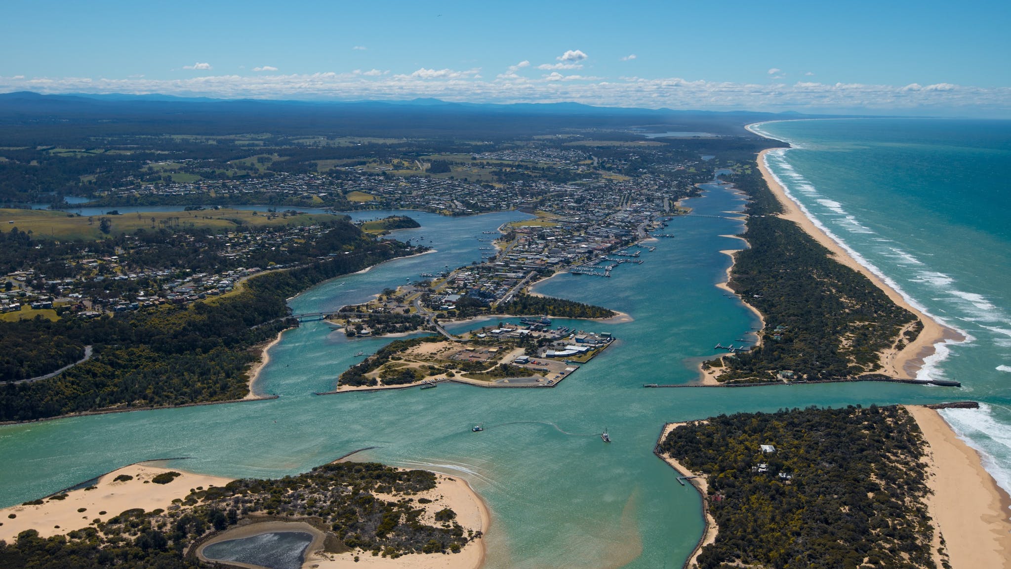 Aerial shot of Gippsland region