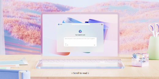 Graphical mockup of Copilot on a laptop screen