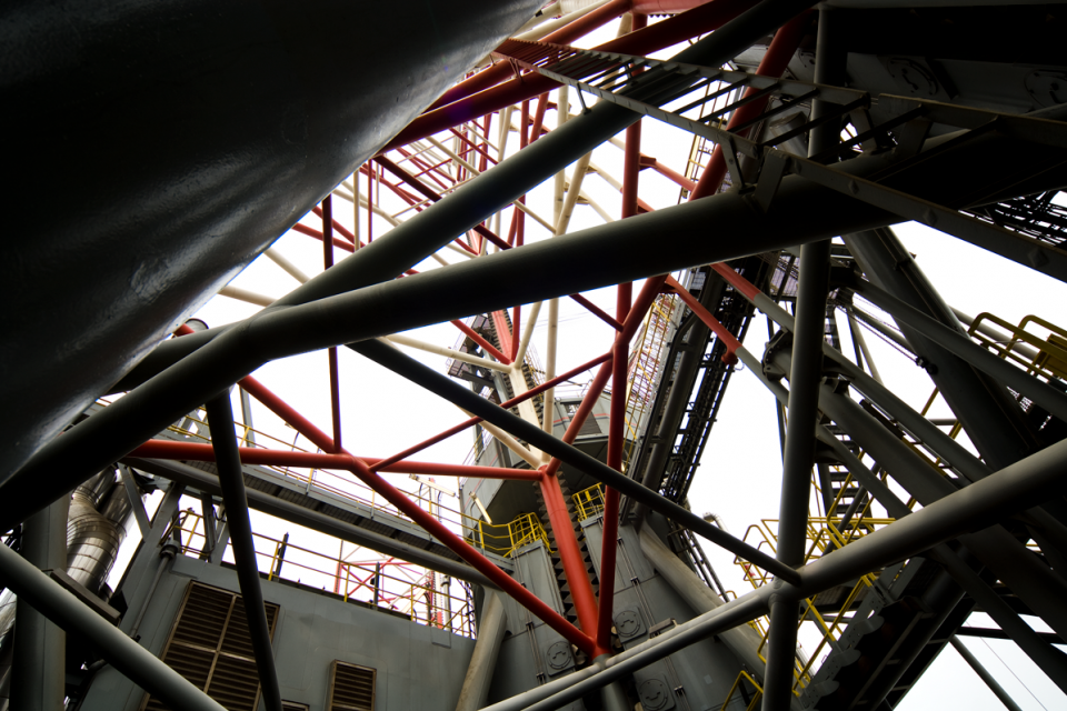 Metal structure from below